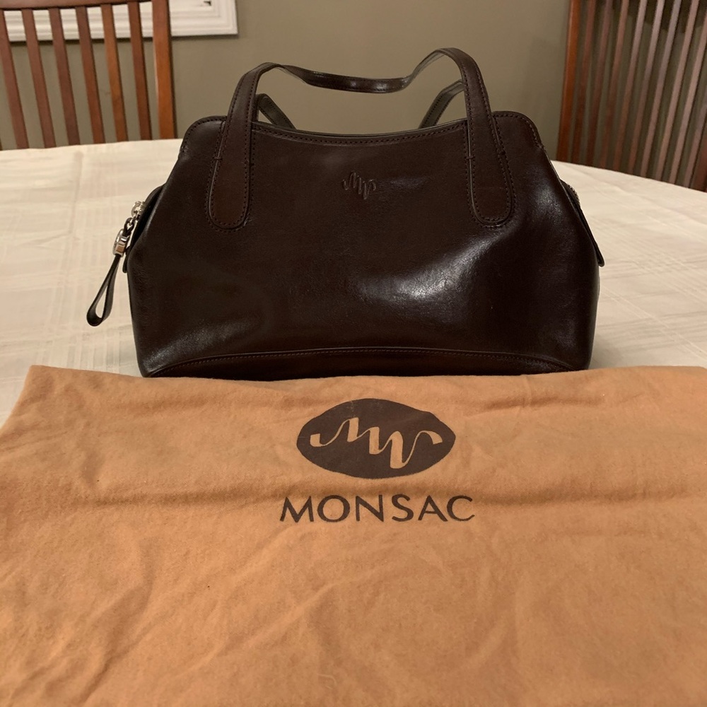 Monsac shoulder bag - Dark Brown leather